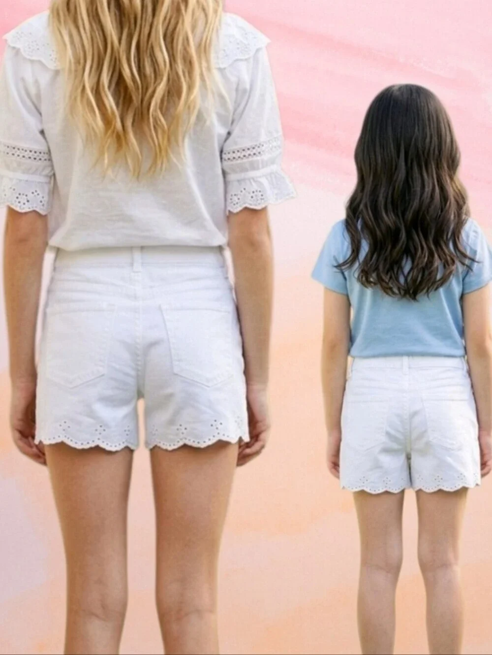NWT Girls White Eyelet Jean Shorts